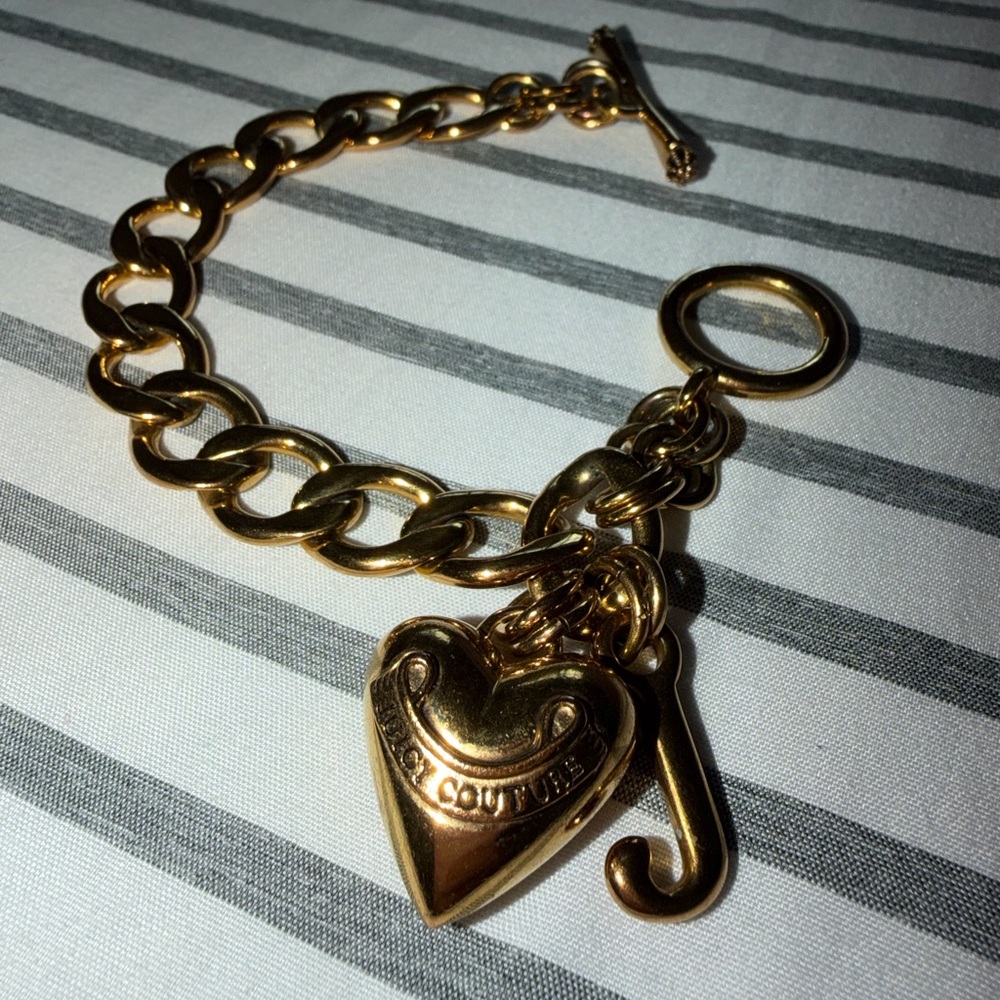Juicy Couture Gold Heart Charm Starter Bracelet